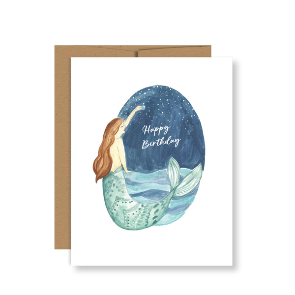 Mermaid Sea Birthday Card - Freshie & Zero Studio Shop