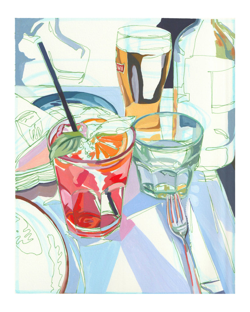 Anissa Riviere 8x10 Signed Art Print: Cocktails in Italy - Freshie & Zero Studio Shop