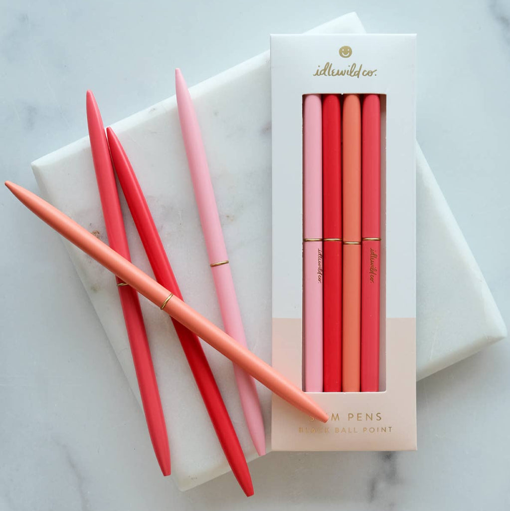 Slim Pens Set of Four - Poppies - Freshie & Zero Studio Shop