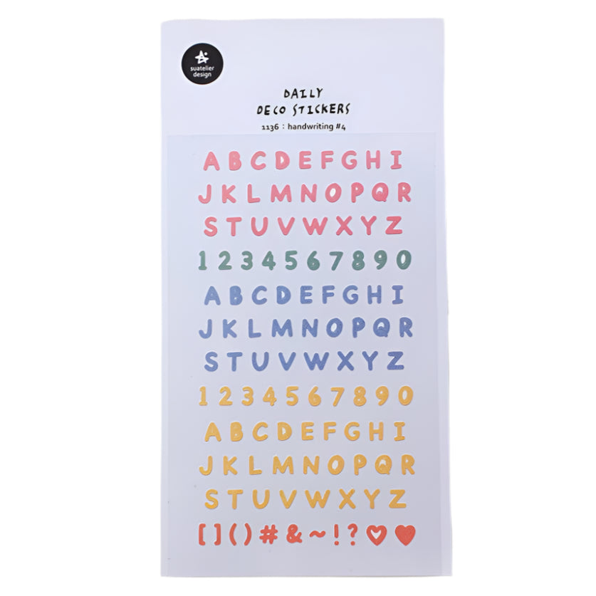 Colorful Handwriting Alphabet Stickers - Freshie & Zero Studio Shop