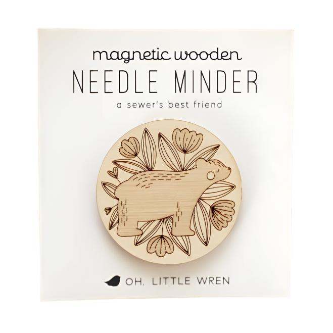 Magnetic Wooden Needle Minder: Sweet Bear - Freshie & Zero Studio Shop