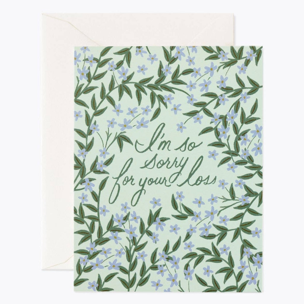Mint Laurel Sympathy Card by Rifle Paper - Freshie & Zero Studio Shop