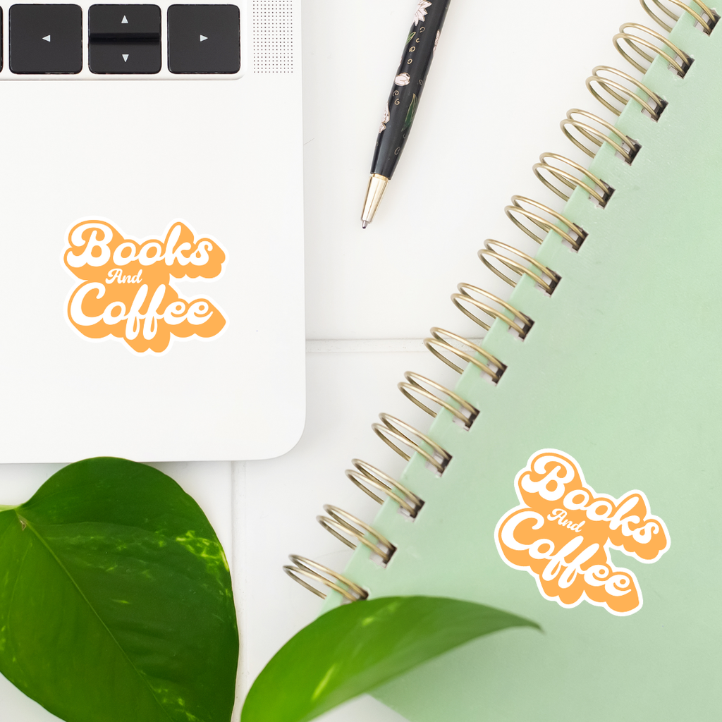 Books And Coffee Vinyl Sticker - Freshie & Zero Studio Shop