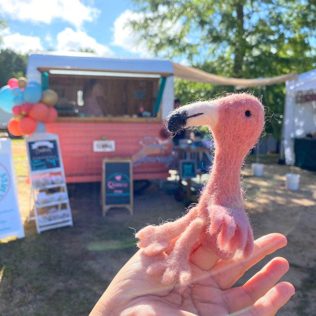 Pink Flamingo Finger Puppet - Freshie & Zero Studio Shop
