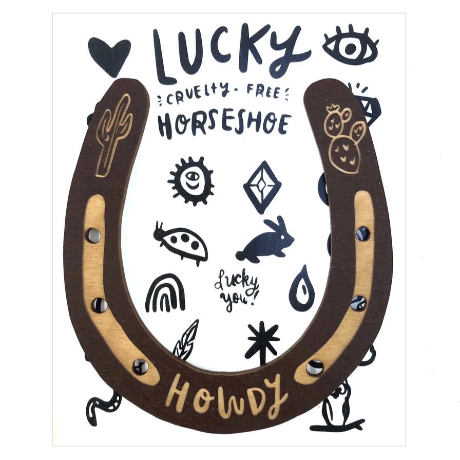 Lucky Wood Horseshoe Wall Decor - Freshie & Zero Studio Shop