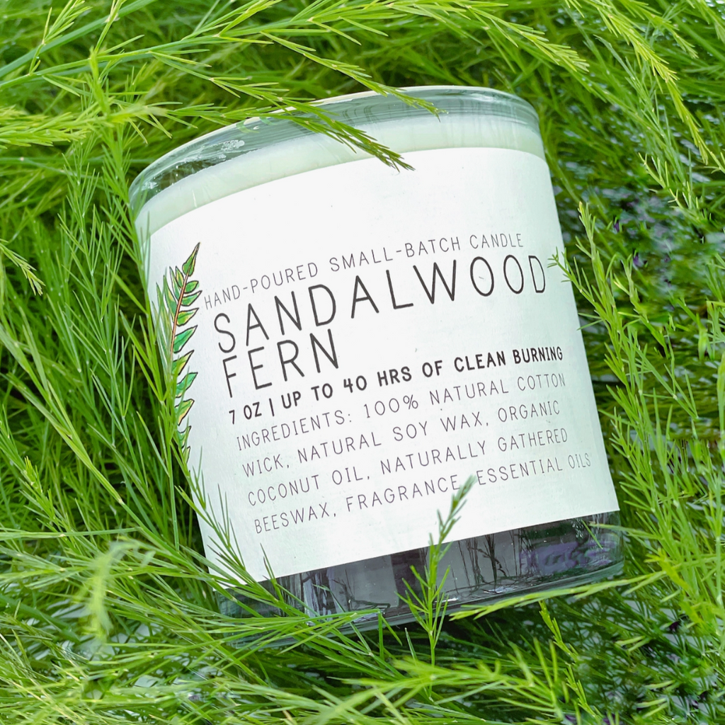 Sandalwood Fern 7oz Just Bee Candle - Freshie & Zero Studio Shop