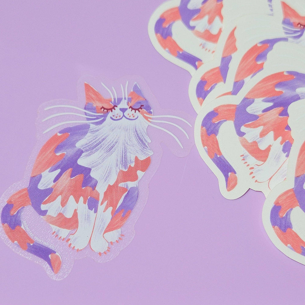 Calico Cat Clear Sticker - Freshie & Zero Studio Shop