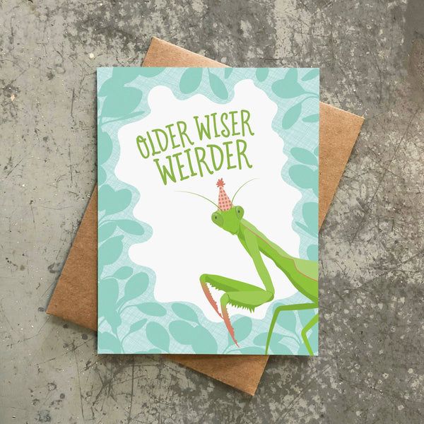Older Wiser Weirder Funny Birthday Card - Freshie & Zero Studio Shop