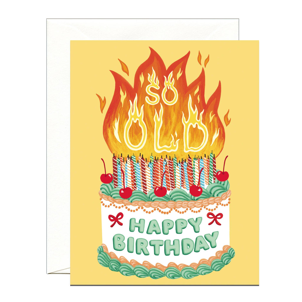 So Old Birthday Cake Card - Freshie & Zero Studio Shop