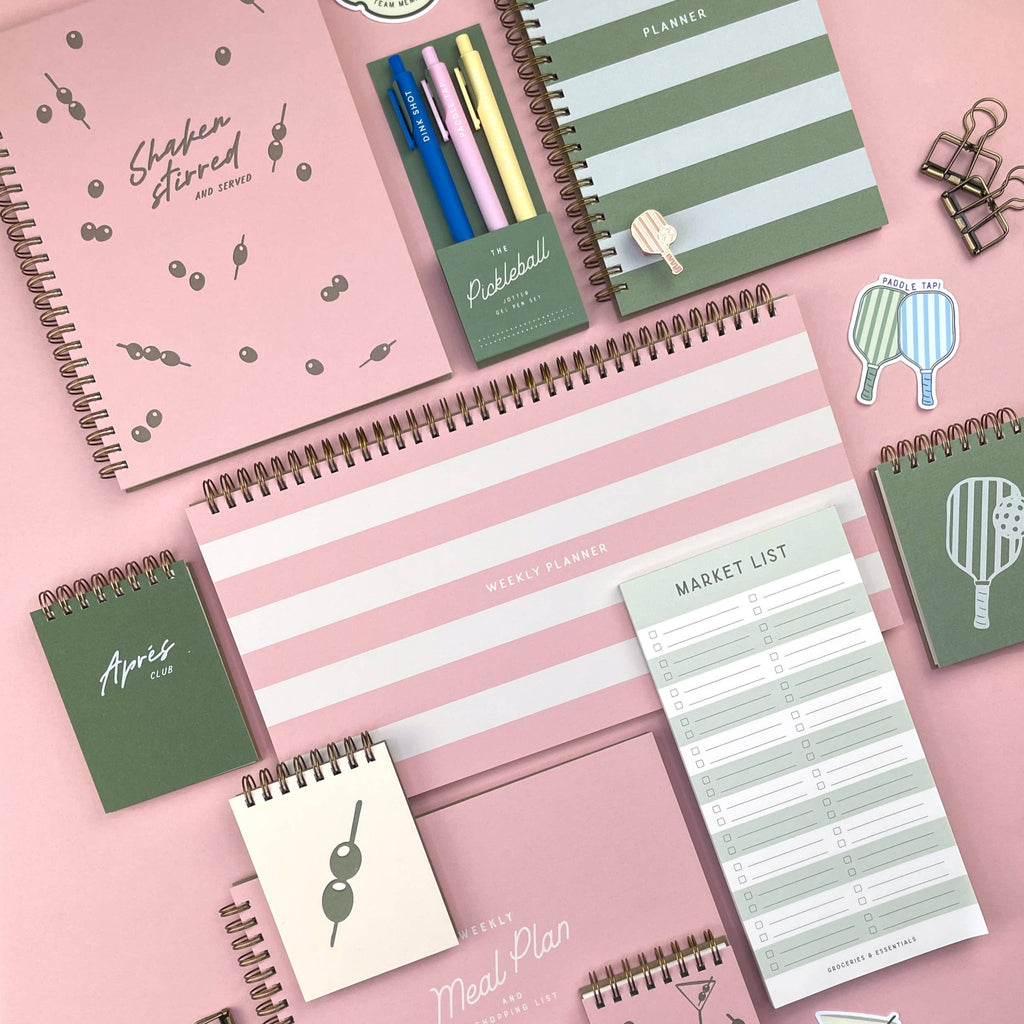 Pink Striped Undated Weekly Planner - Freshie & Zero Studio Shop