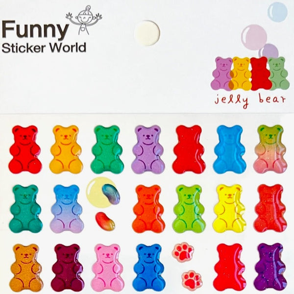 Jelly Gummy Bears Stickers Sheet - Freshie & Zero Studio Shop