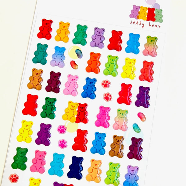 Jelly Gummy Bears Stickers Sheet - Freshie & Zero Studio Shop