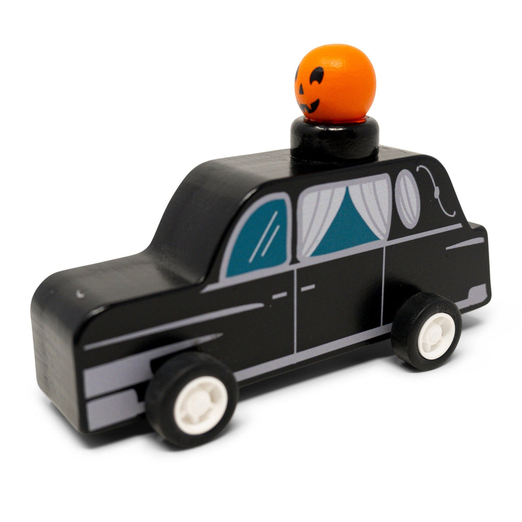 Pull Back Wooden Toy: Spooky Friends In Hearses - Freshie & Zero Studio Shop