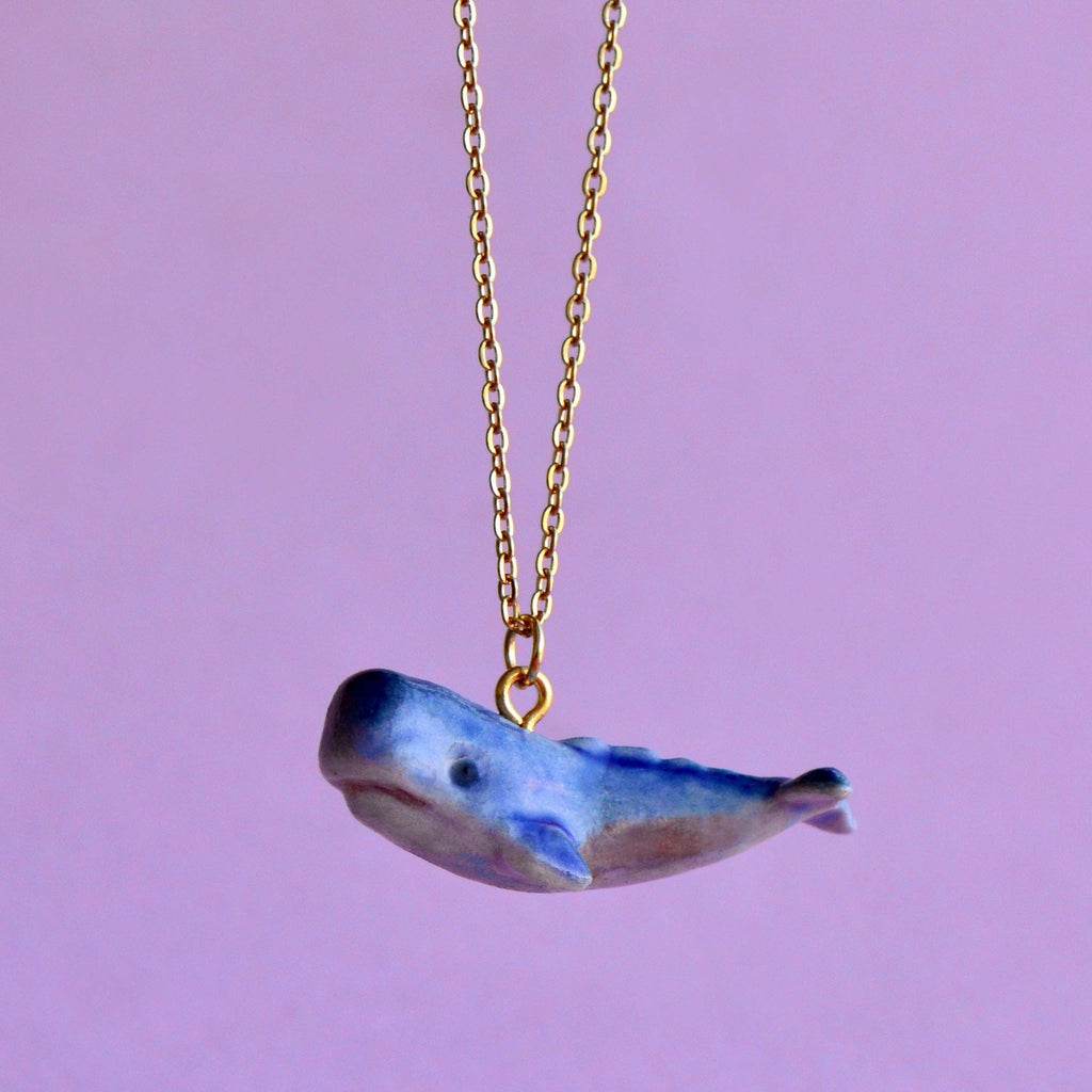 Blue Whale Porcelain Charm Necklace - Freshie & Zero Studio Shop