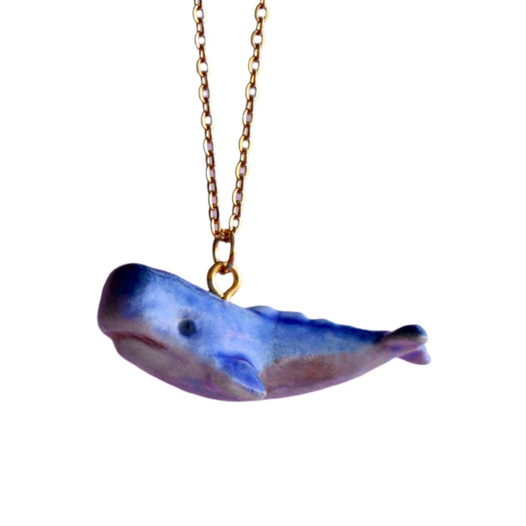 Blue Whale Porcelain Charm Necklace - Freshie & Zero Studio Shop