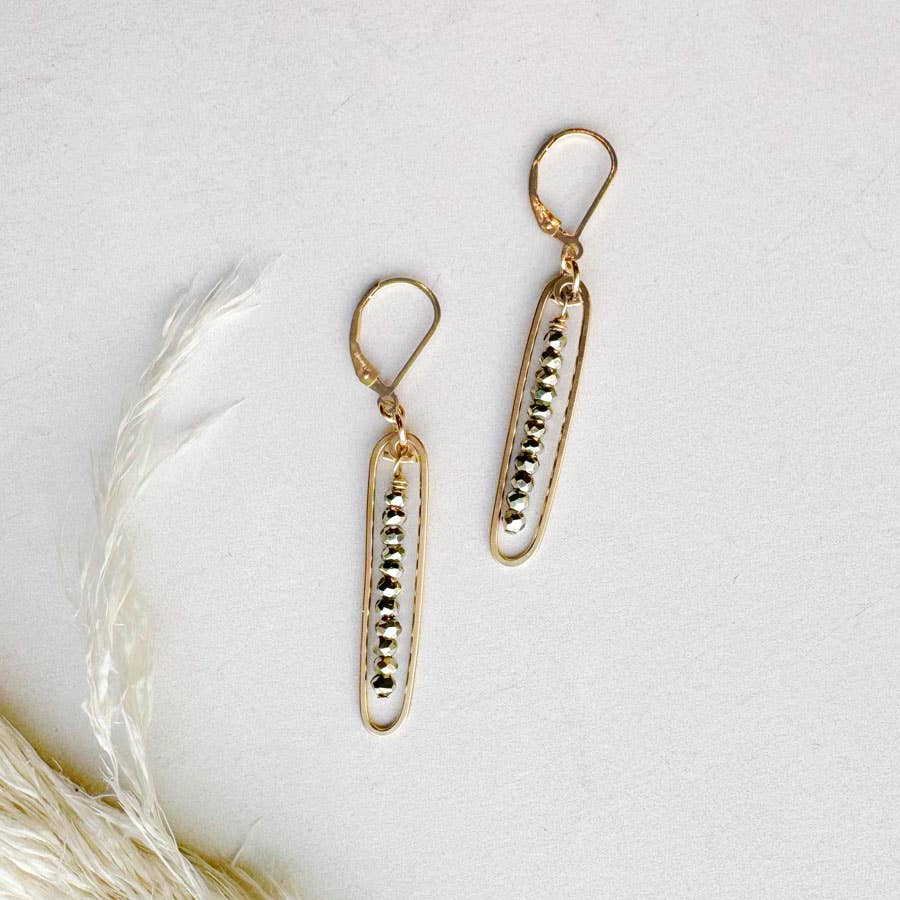 lyric earrings with pyrite - Freshie & Zero Studio Shop