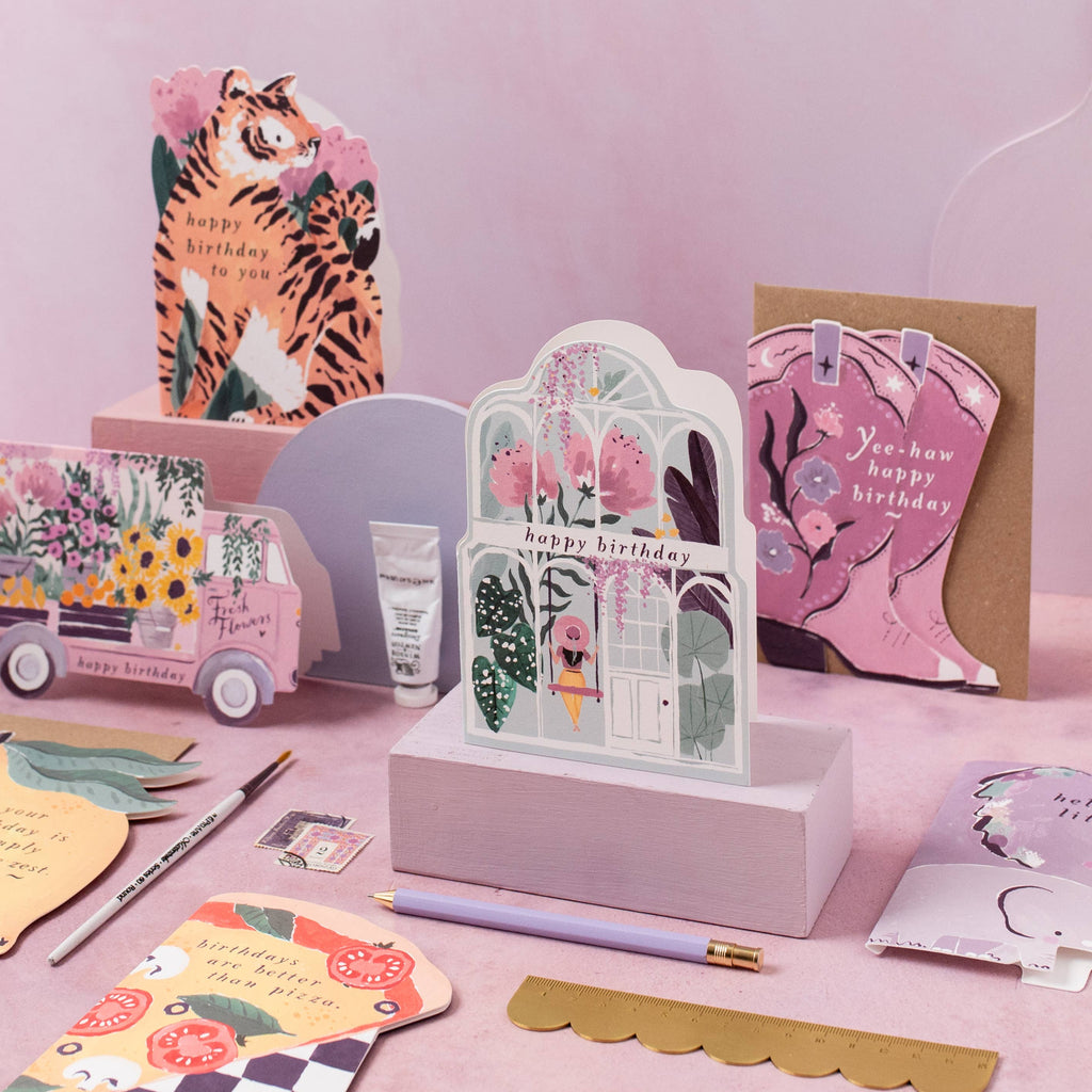 Greenhouse Birthday Card - Freshie & Zero Studio Shop