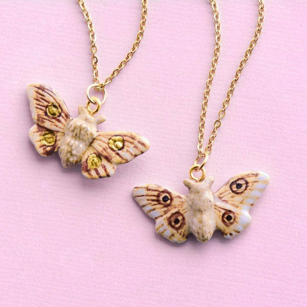 Solar Moth Porcelain Charm Necklace - Freshie & Zero Studio Shop