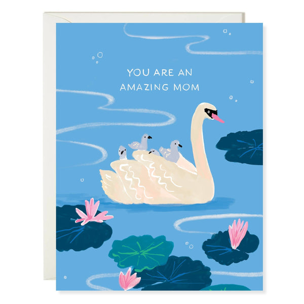 Swans You Are an Amazing Mom - Greeting Card - Freshie & Zero Studio Shop