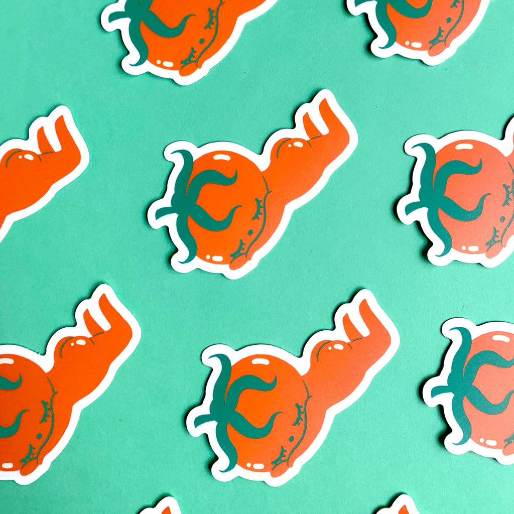 Sleepy Tomato Vinyl Sticker - Freshie & Zero Studio Shop