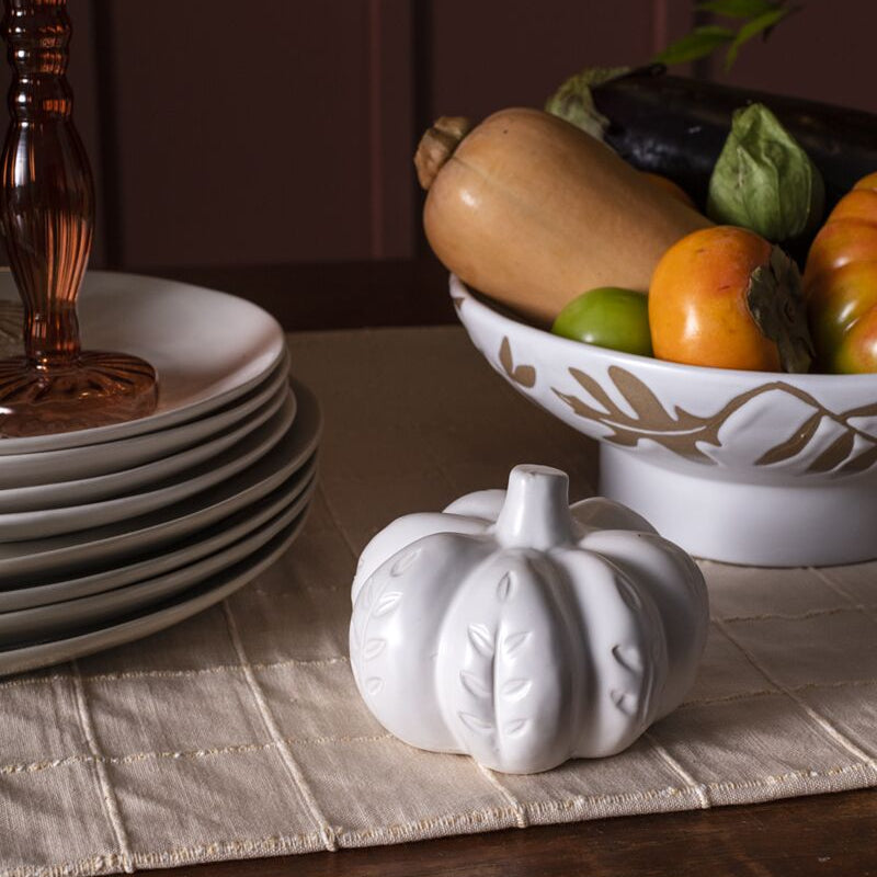 White Scandinavian Ceramic Pumpkins - Freshie & Zero Studio Shop