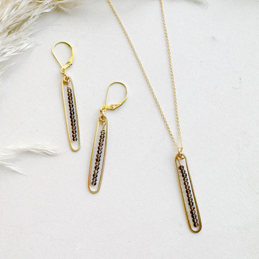 lyric earrings with smoky quartz - Freshie & Zero Studio Shop