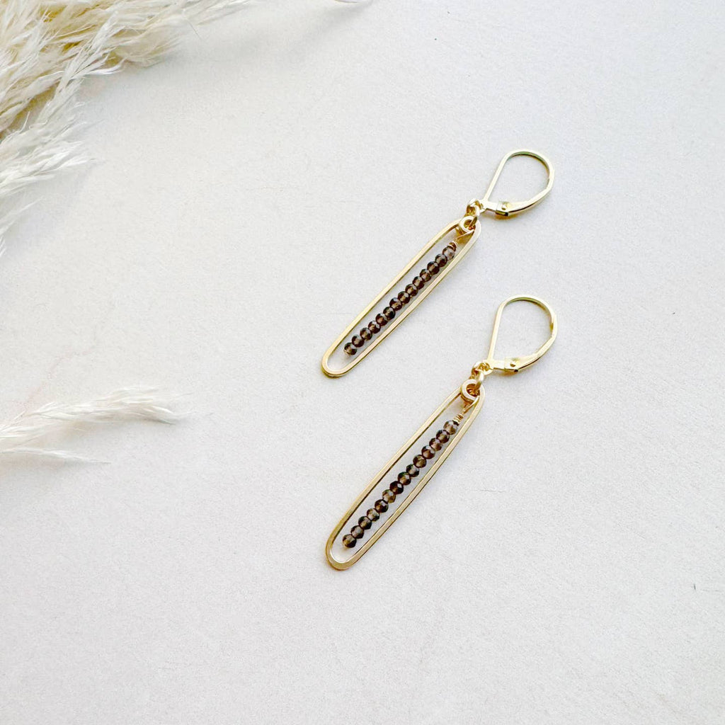 lyric earrings with smoky quartz - Freshie & Zero Studio Shop