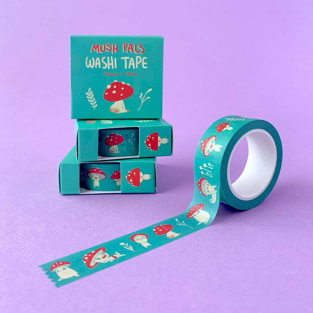 Mush Pals Washi Tape (Teal) - Freshie & Zero Studio Shop