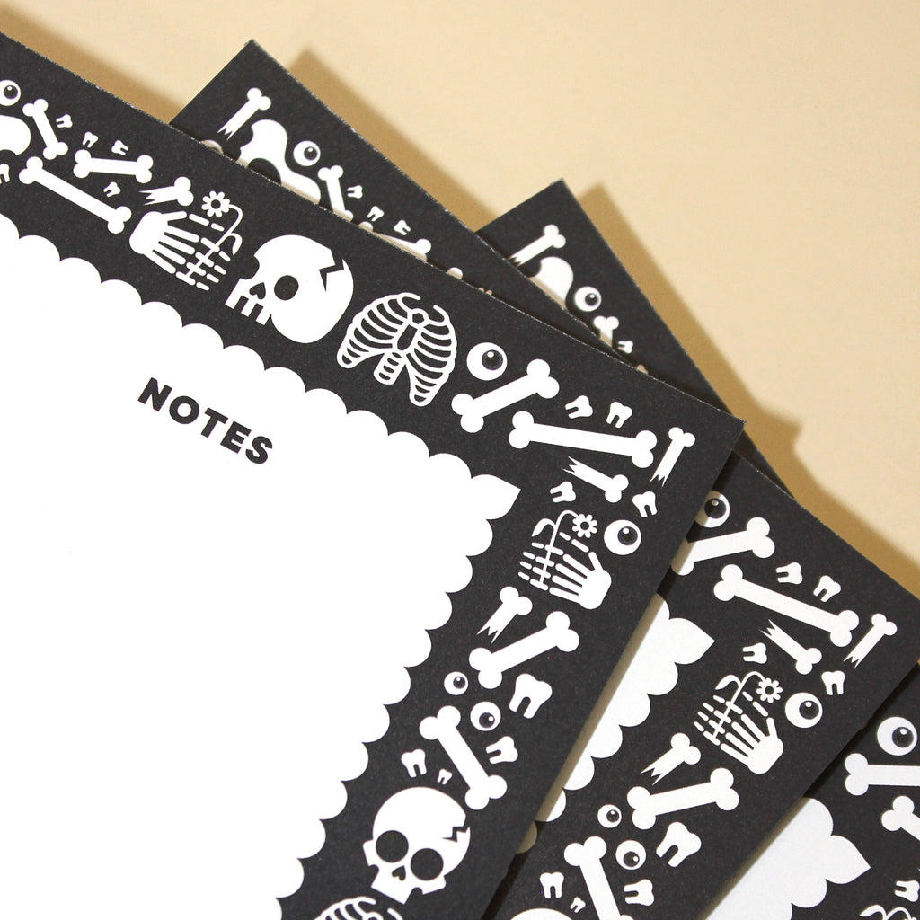 Spooky Skeleton Bones Notepad - Freshie & Zero Studio Shop