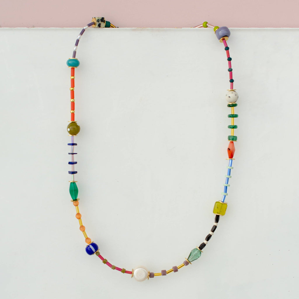 Colorful Beaded Necklace by Jill Makes - Freshie & Zero Studio Shop