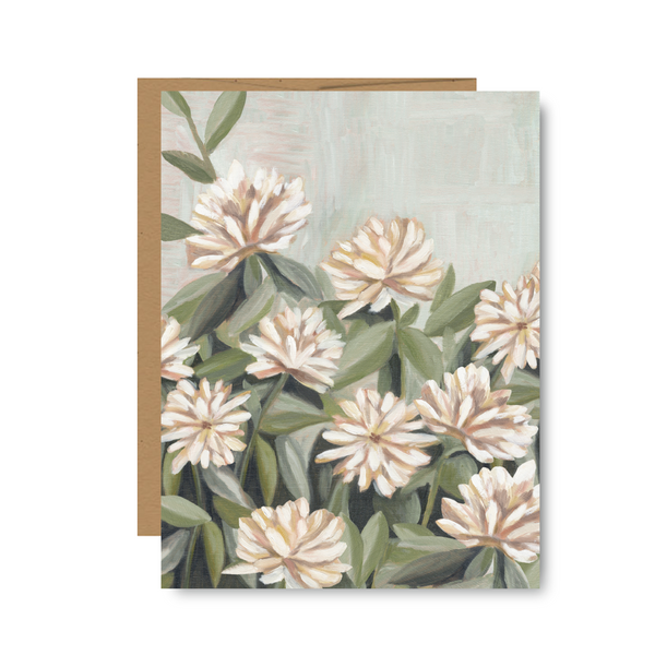 Floral neutral flower everyday greeting card - Freshie & Zero Studio Shop