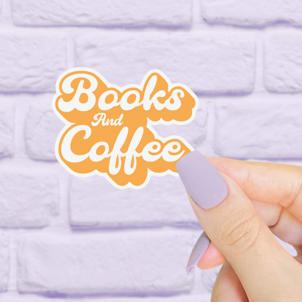 Books And Coffee Vinyl Sticker - Freshie & Zero Studio Shop
