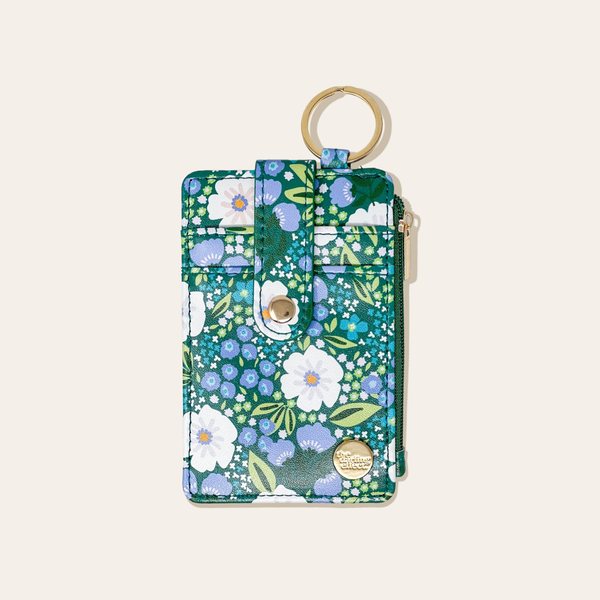 Sweet Meadow Keychain Card Wallet - Dark Green & Blue - Freshie & Zero Studio Shop