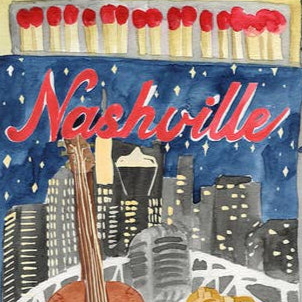 Nashville Matchbook 5x7 Art Print - Freshie & Zero Studio Shop