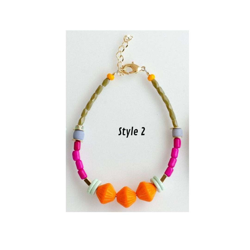 Zinnia Colorful Beaded Stacking Bracelets by Jill Makes - Freshie & Zero Studio Shop