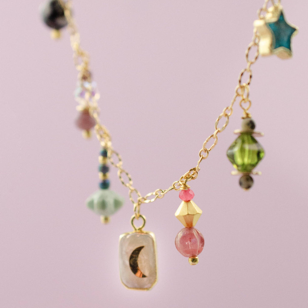 Atlas Pearl Moon Charm Necklace by Jill Makes - Freshie & Zero Studio Shop