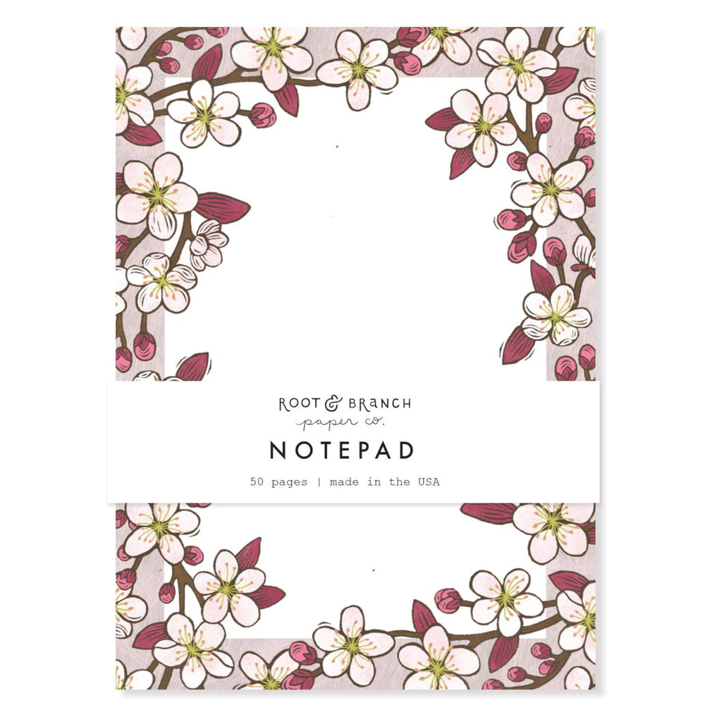 Cherry Blossom Notepad by Root & Branch - Freshie & Zero Studio Shop