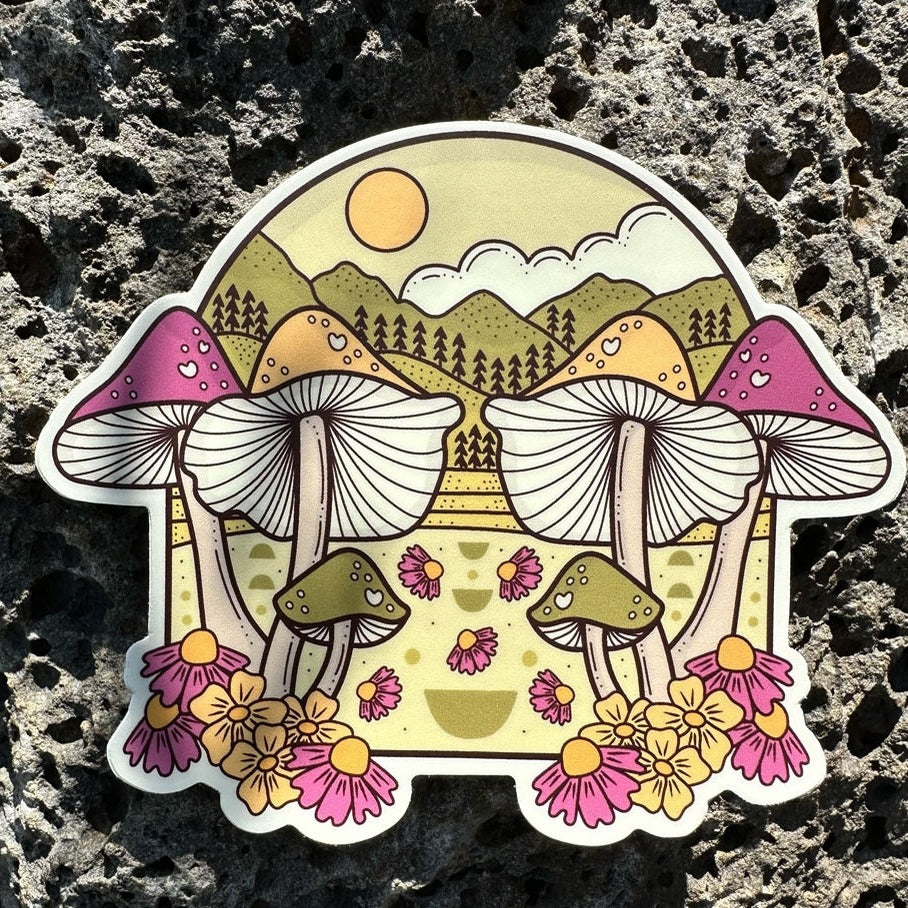 Mushroom Forest Vinyl Sticker - Freshie & Zero Studio Shop