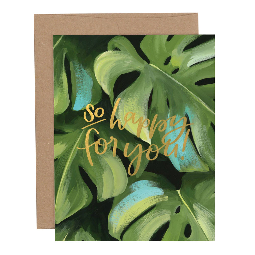 So Happy For You Botanical Greeting Card - Freshie & Zero Studio Shop