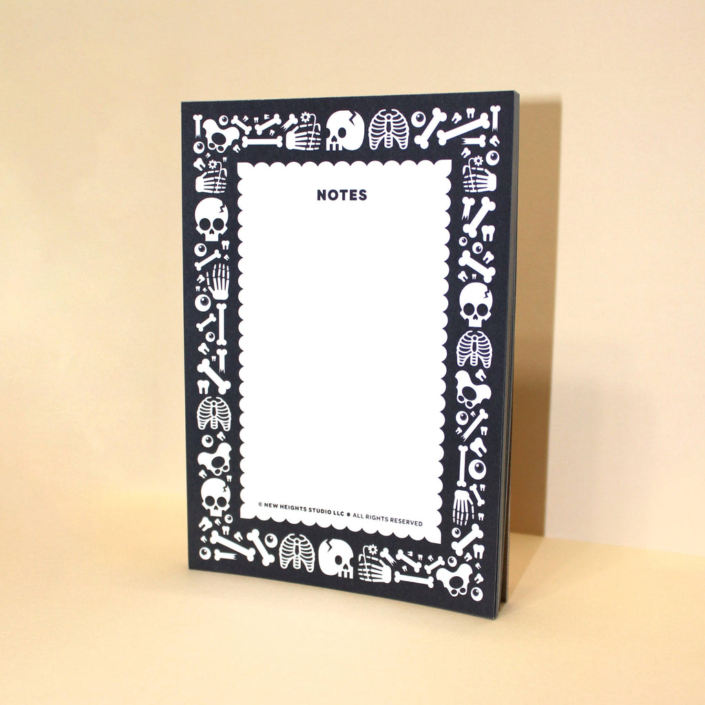 Spooky Skeleton Bones Notepad - Freshie & Zero Studio Shop