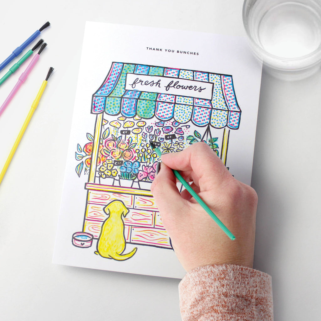 Paint With Water Flower Stand - Thank You Card - Freshie & Zero Studio Shop