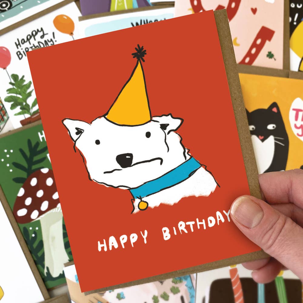 Derpy Dog Birthday Card - Freshie & Zero Studio Shop