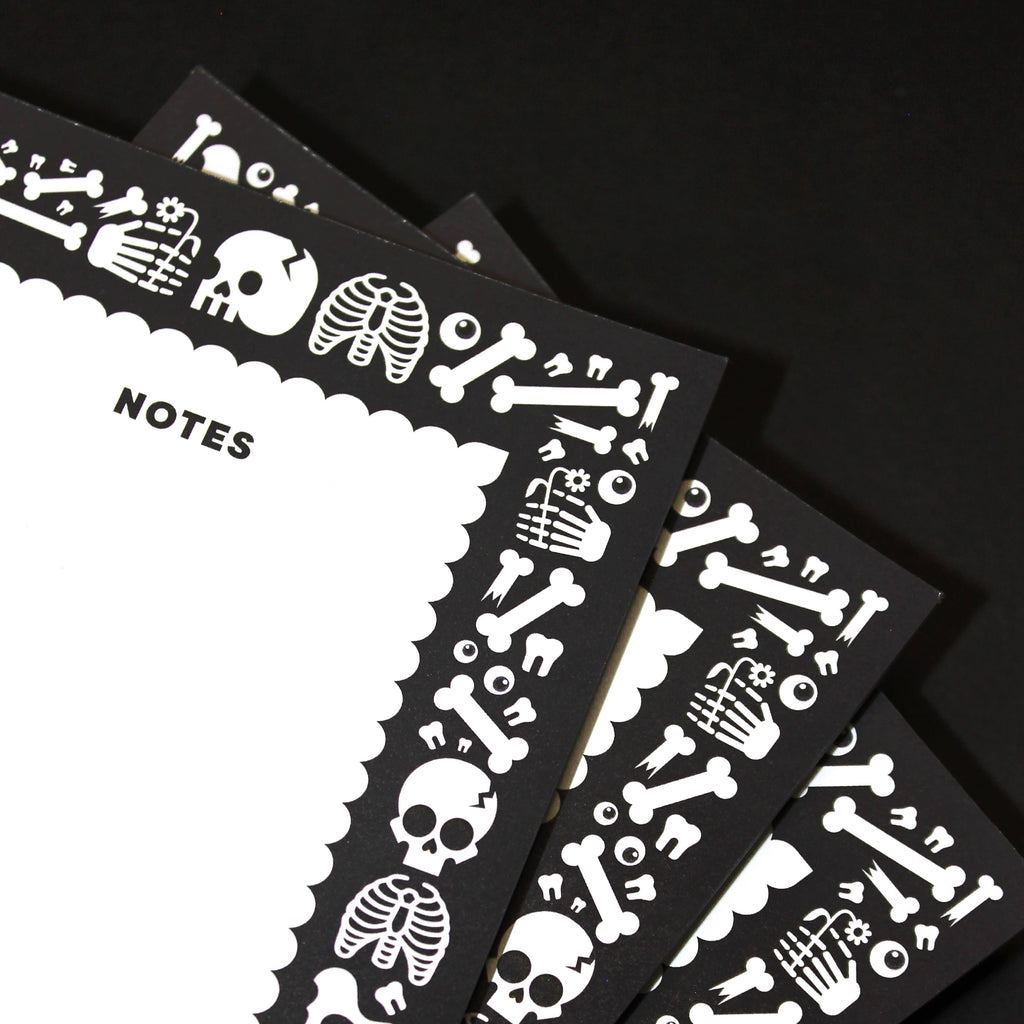 Spooky Skeleton Bones Notepad - Freshie & Zero Studio Shop