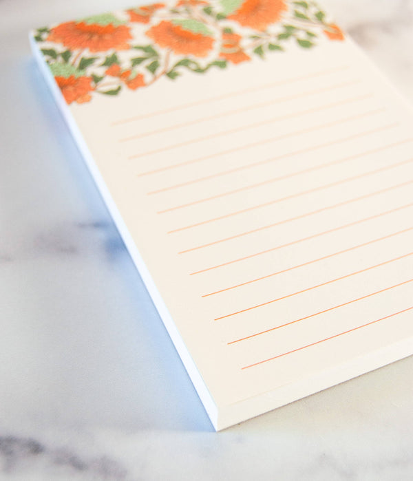Floral Notepad - Coral - Freshie & Zero Studio Shop