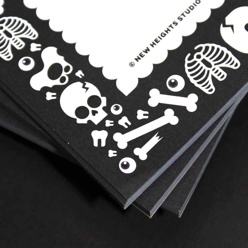 Spooky Skeleton Bones Notepad - Freshie & Zero Studio Shop