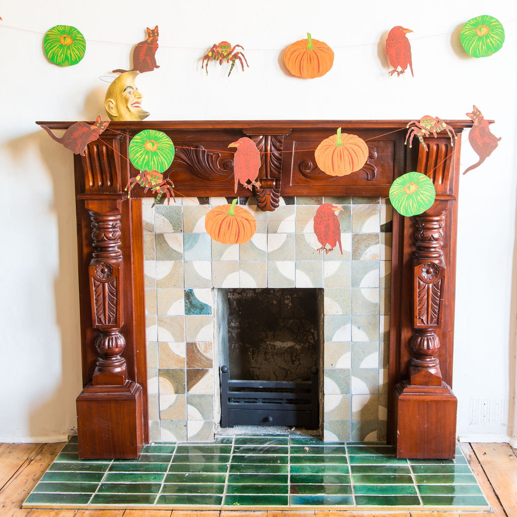 Halloween Screen Printed Paper Garland - Freshie & Zero Studio Shop