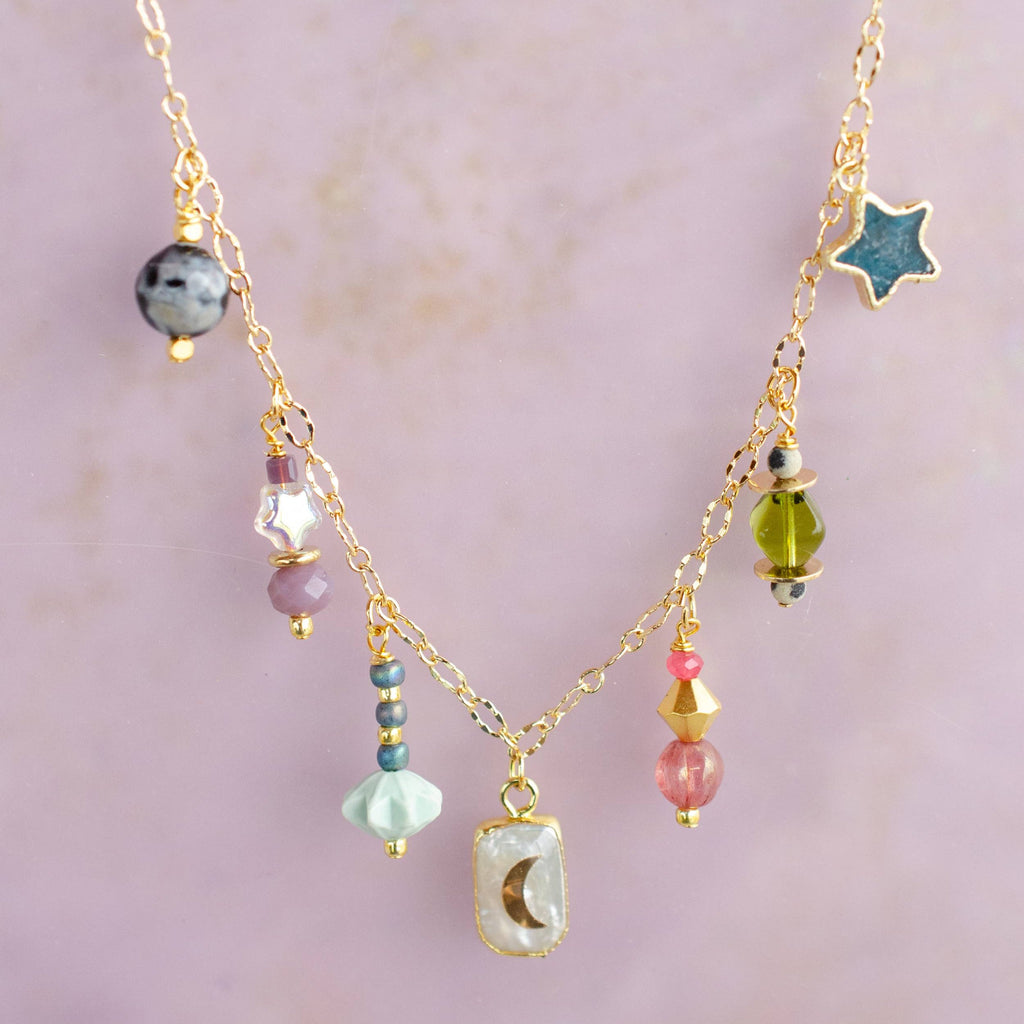 Atlas Pearl Moon Charm Necklace by Jill Makes - Freshie & Zero Studio Shop