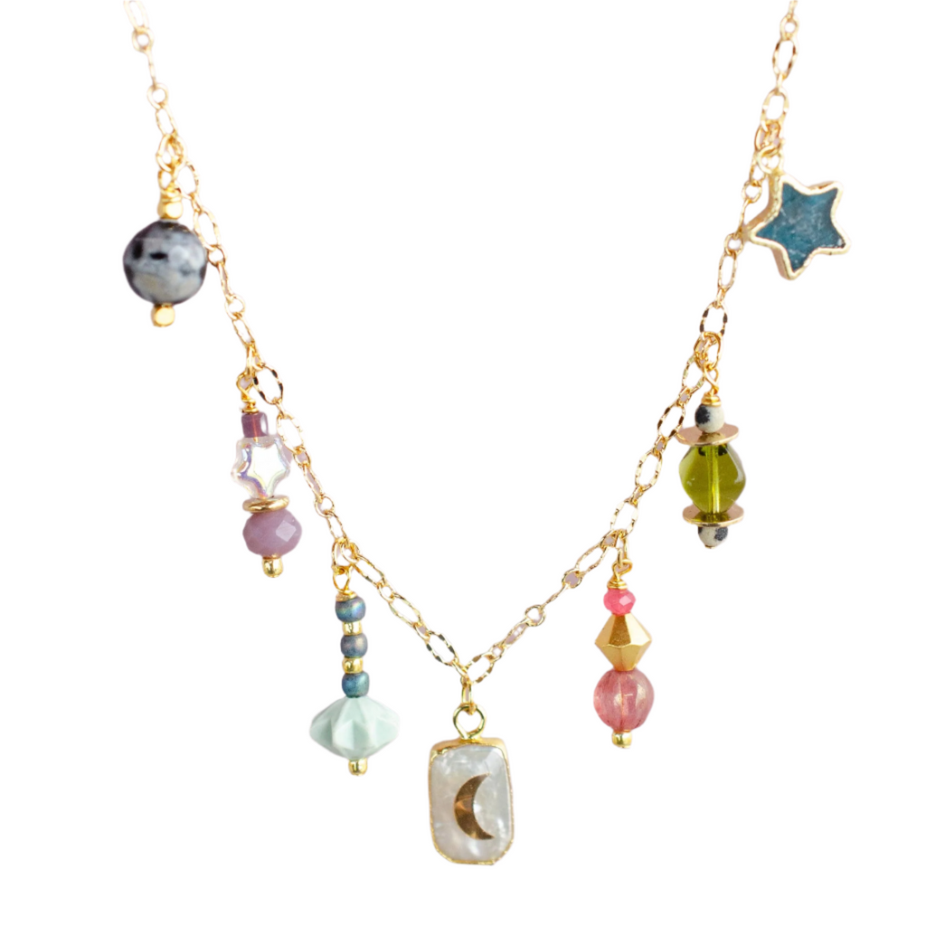 Atlas Pearl Moon Charm Necklace by Jill Makes - Freshie & Zero Studio Shop