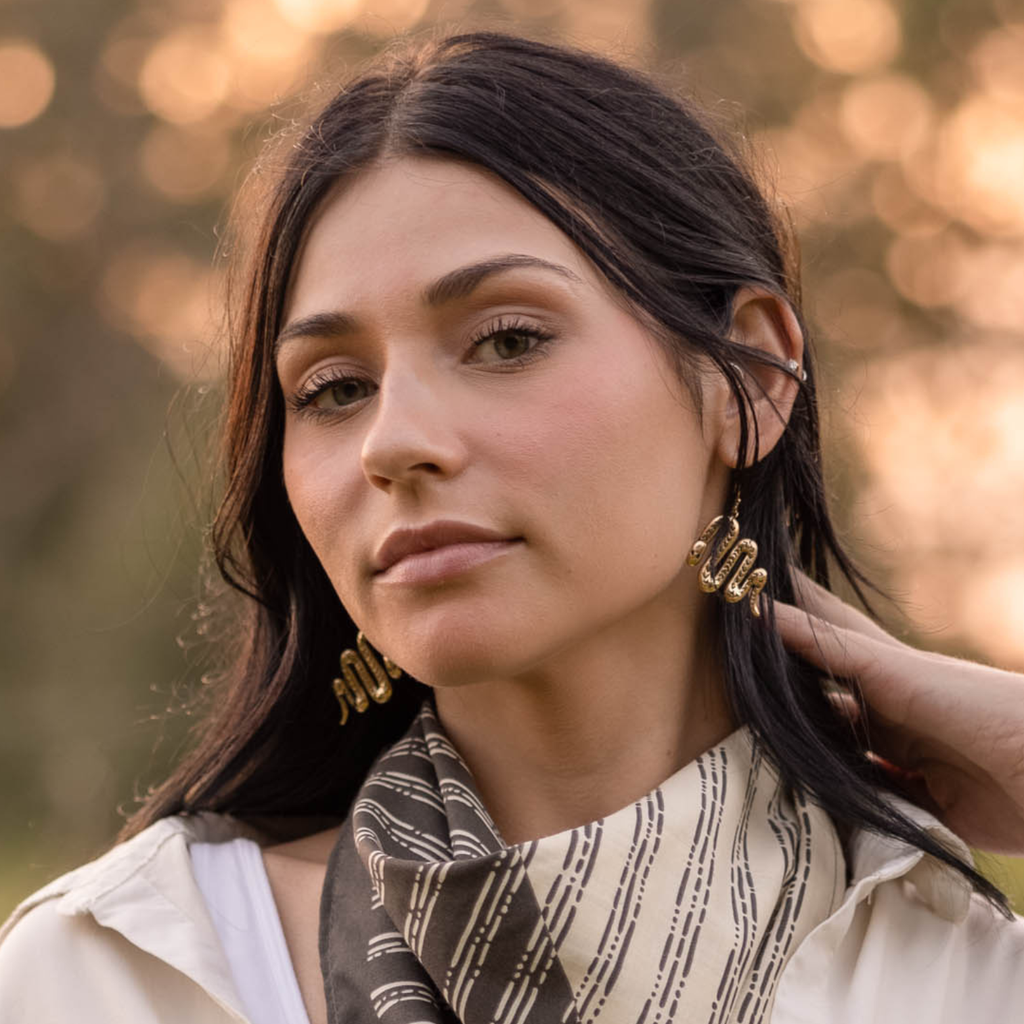 Snake Brass Earrings by Handker - Freshie & Zero Studio Shop