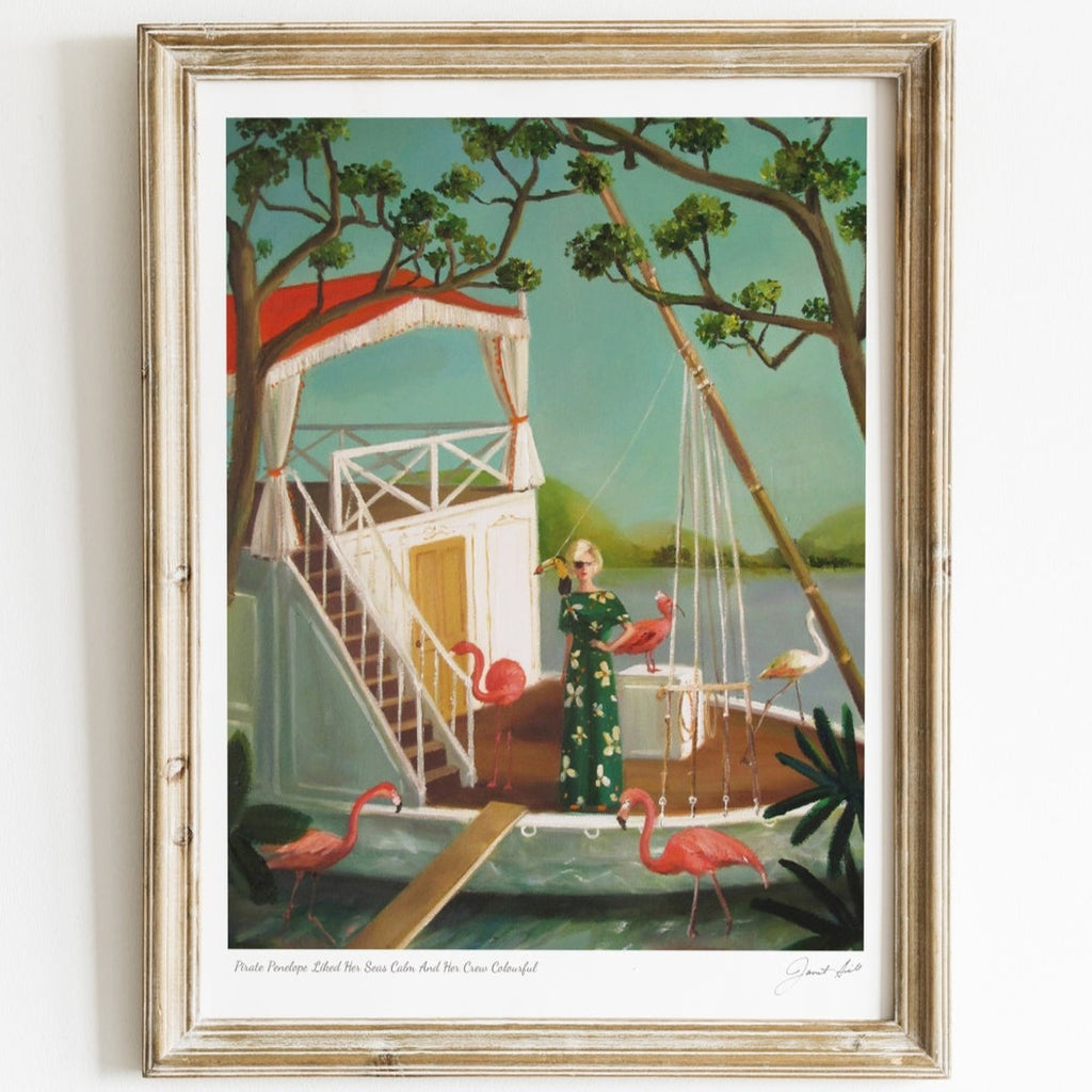 Janet Hill Art Print: Pirate Penelope 8.5"x11" - Freshie & Zero Studio Shop